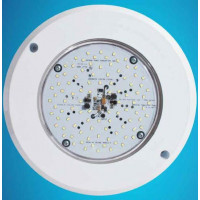 Прожектор за басейн, плосък LED Slim, 4000K, 24W, 12V AC, IP68, бял ABS, 2 жила