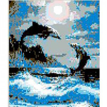 Стъклокерамично пано Игра на делфини